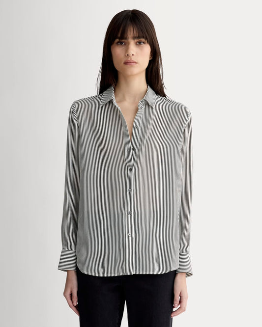 womens-clean-silk-relaxed-shirt-black-micro-stripe | primary