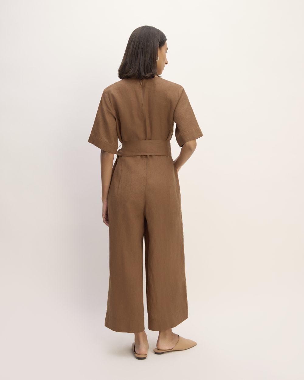 The Wrap Jumpsuit in Linen | Carob Brown – Everlane