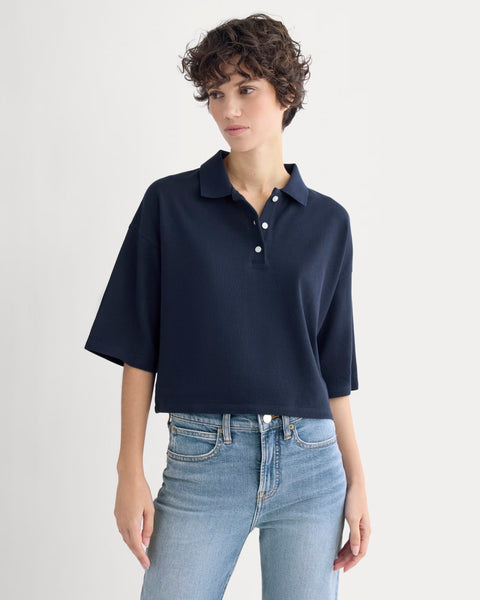 Pique Boxy Polo | Navy – Everlane