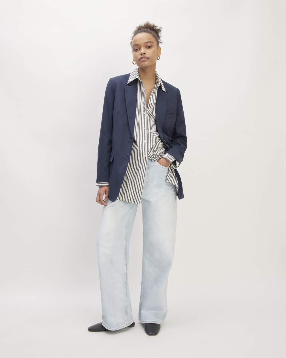 The Supima® Cotton Boyfriend Shirt | Optic White / Black – Everlane
