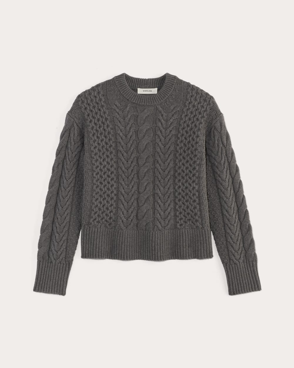 The Cable Sweater in Everyday Cotton | Heathered Charcoal – Everlane