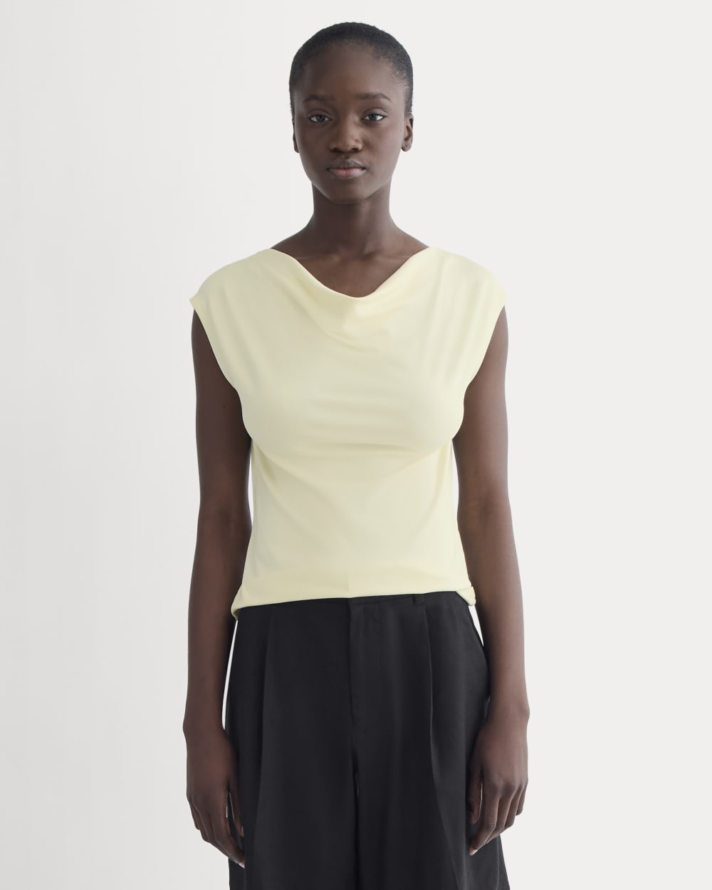 womens-cowl-neck-top-in-butterknit-light-yellow | primary