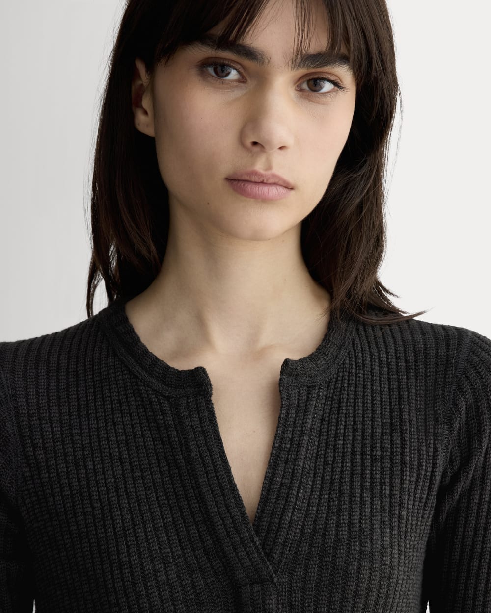 womens-rib-knit-henley-dress-black