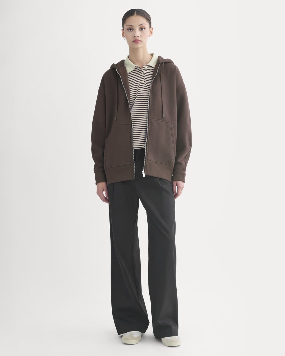 Luxe Fleece Oversized Full-Zip Hoodie | Dark Chocolate – Everlane
