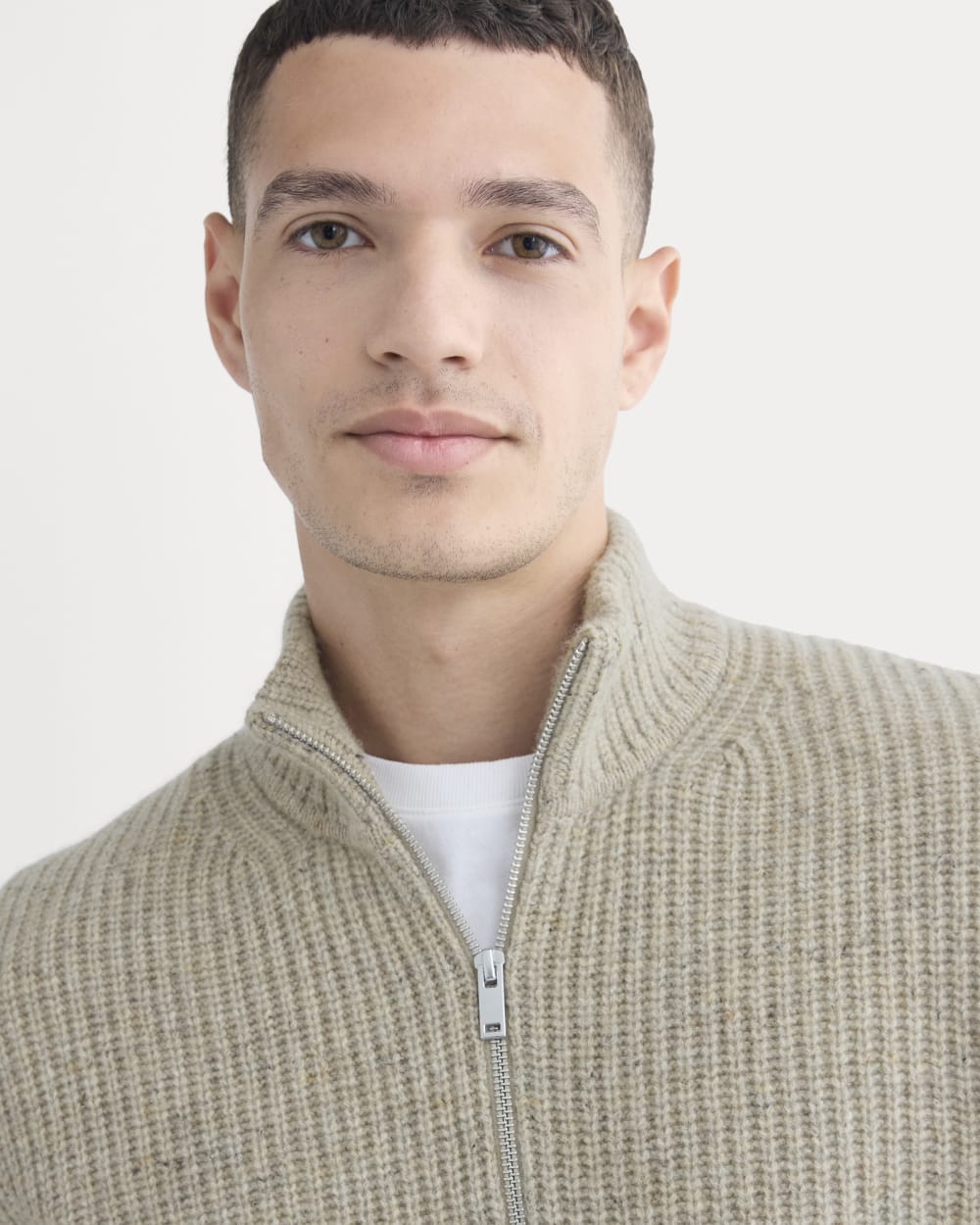 The Felted Merino Half-Zip Sweater | Heather Gravel Donegal – Everlane