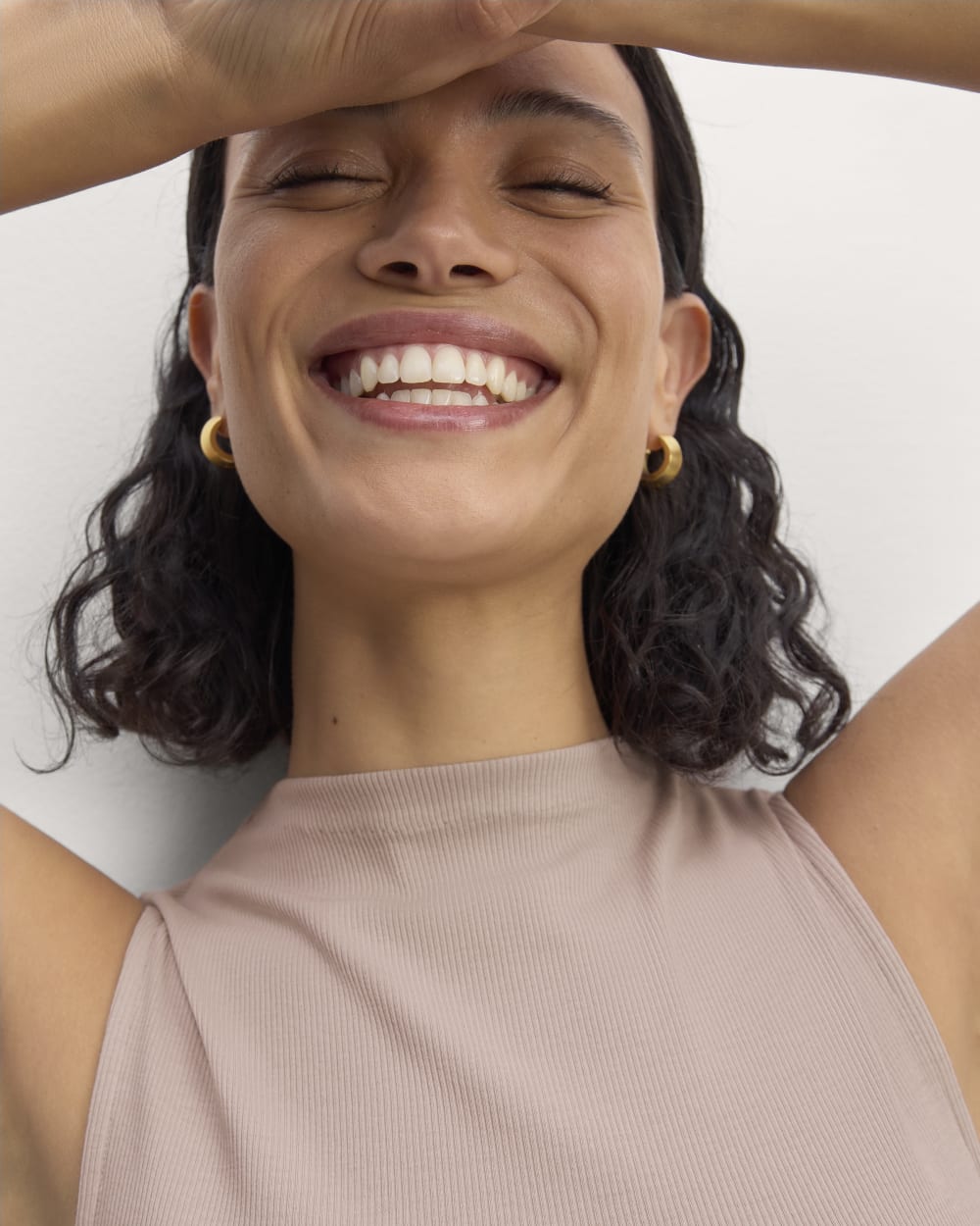 Faulk Micro Rib The Luxe Rib Funnel-Neck Tank | Dusty Rose – Everlane