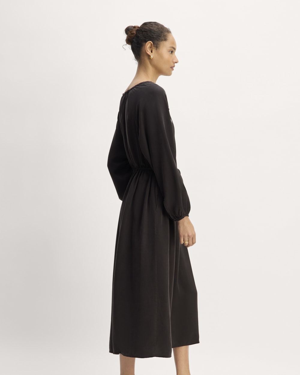 The TENCEL Gathered Maxi Dress | Black Everlane The TENCEL Gathered Maxi Dress | Black Everlane