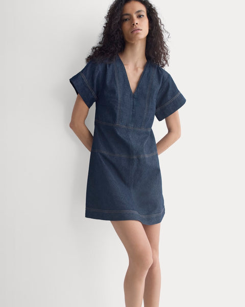everlane denim dress Short-Sleeve In Dark Indigo Rinse, Size 2 Size:8oz SHEIN ICON Women's Backless NEWRTW Sweater dress it’s soft