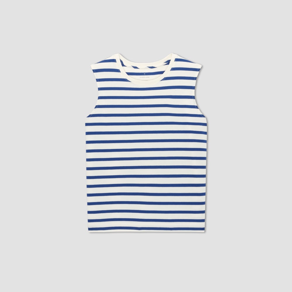 womens-premium-weight-muscle-tee-canvas-tan-mazarine-blue | alt