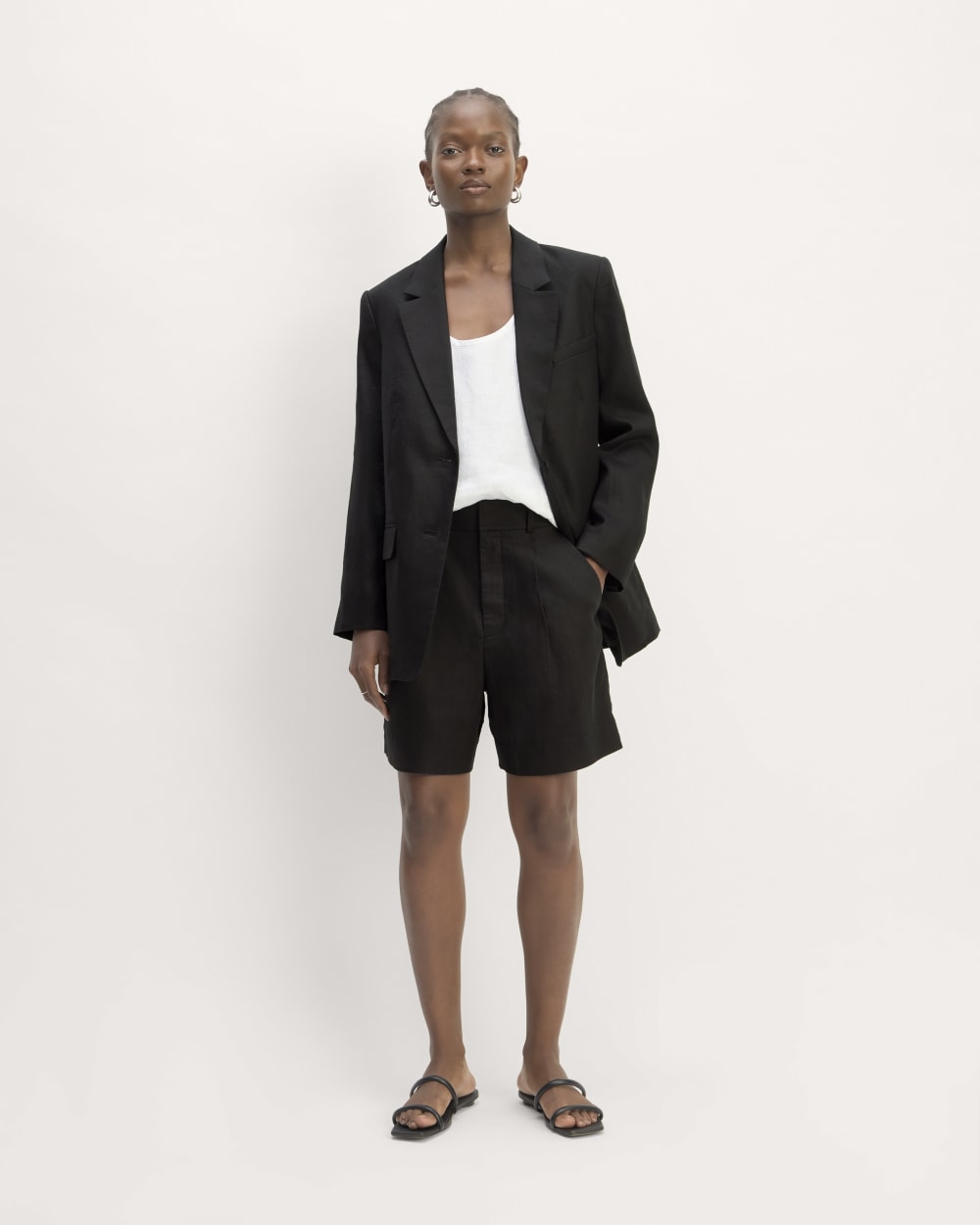 The Oversized Blazer in Linen | Black – Everlane