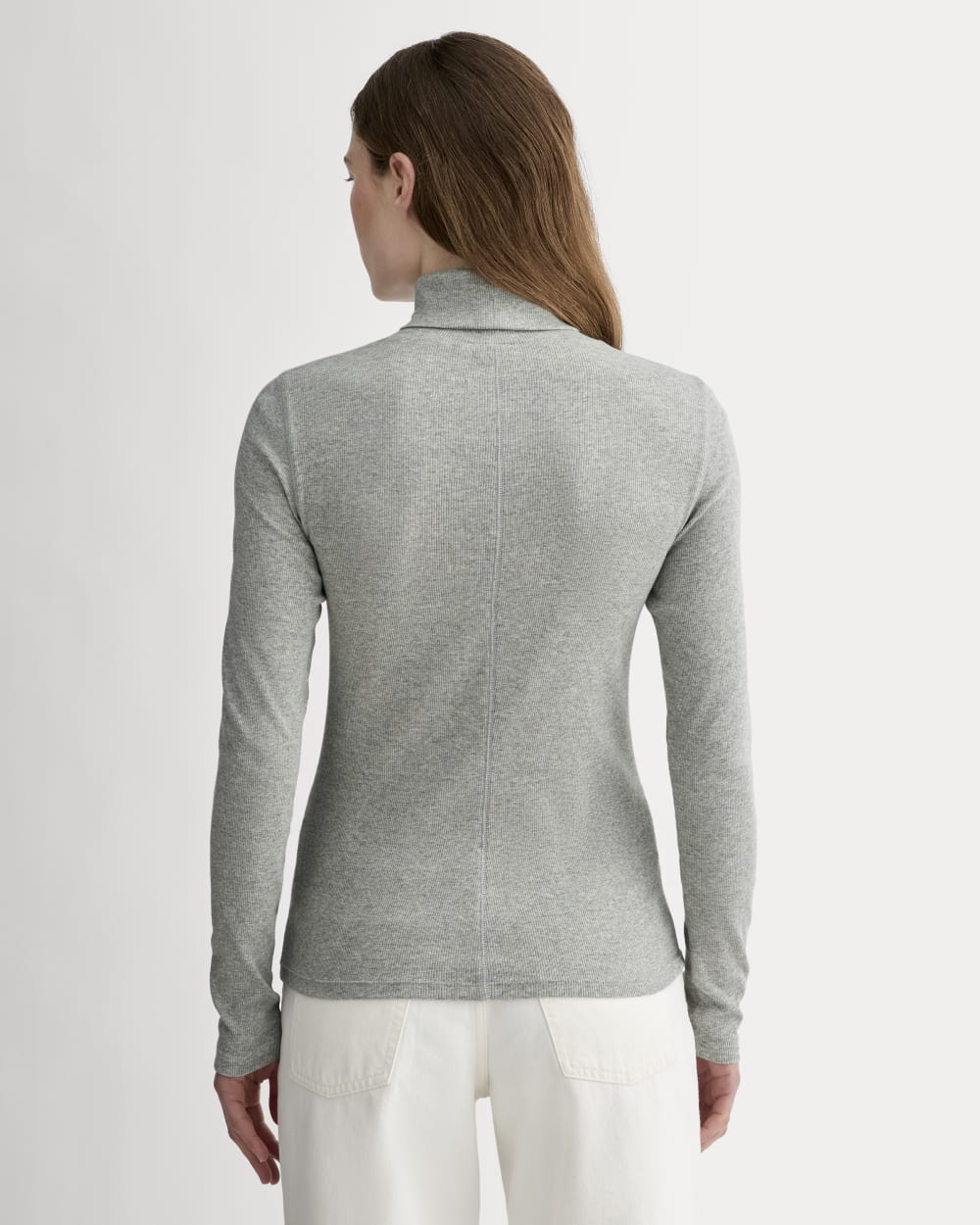 The Luxe Rib Turtleneck | Washed Heathered Grey – Everlane