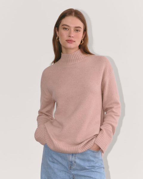 The Mockneck Sweater in Plush Cotton | Dusty Rose – Everlane