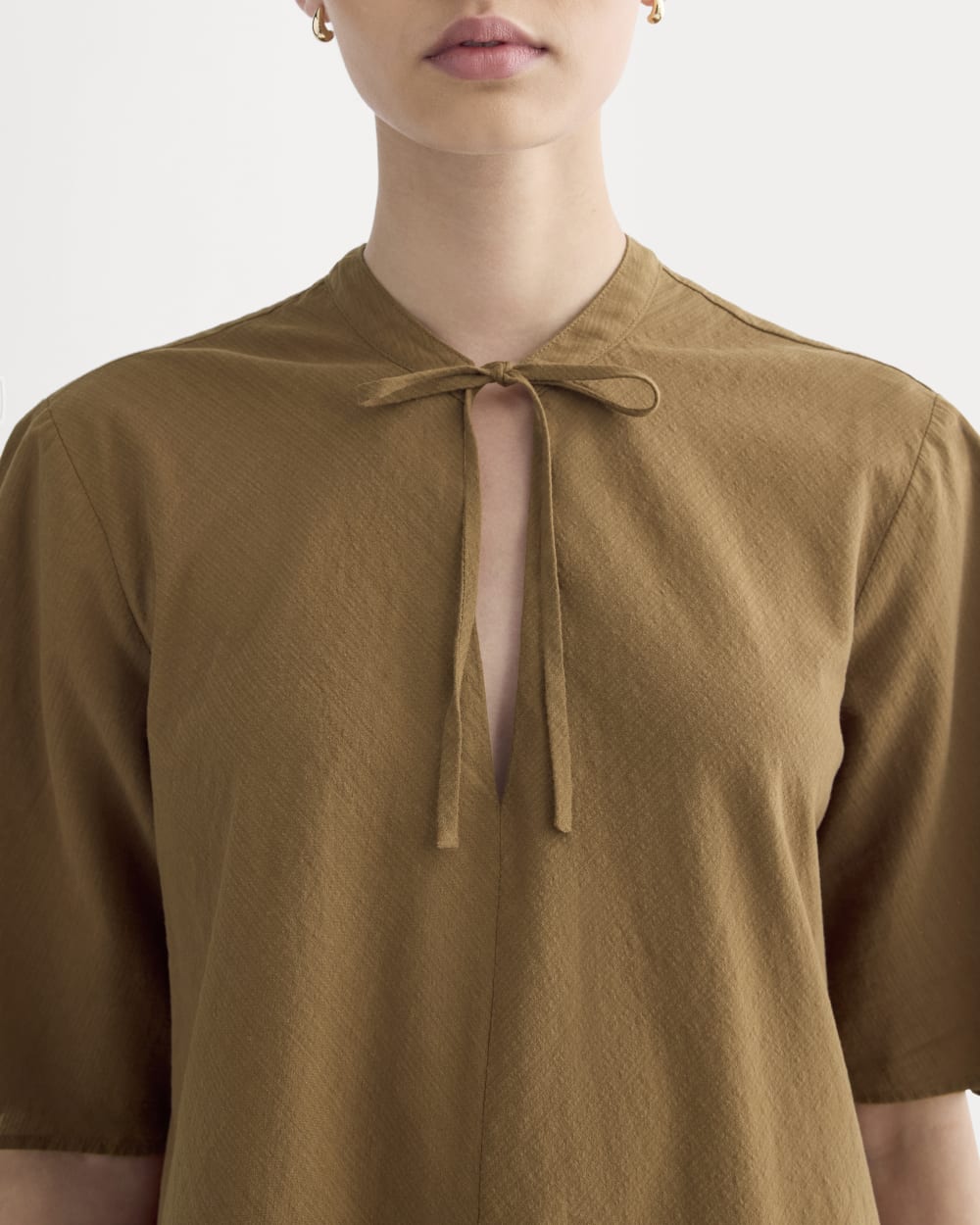 90%offイタリア製Vazzolerシープスエードシャツ46 The Gauze Tie-Front Shirt | Toffee – Everlane