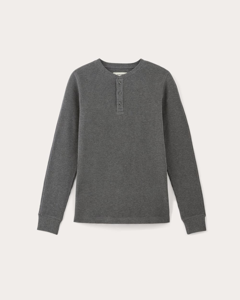 The Waffle Long-Sleeve Henley Heathered Charcoal – Everlane