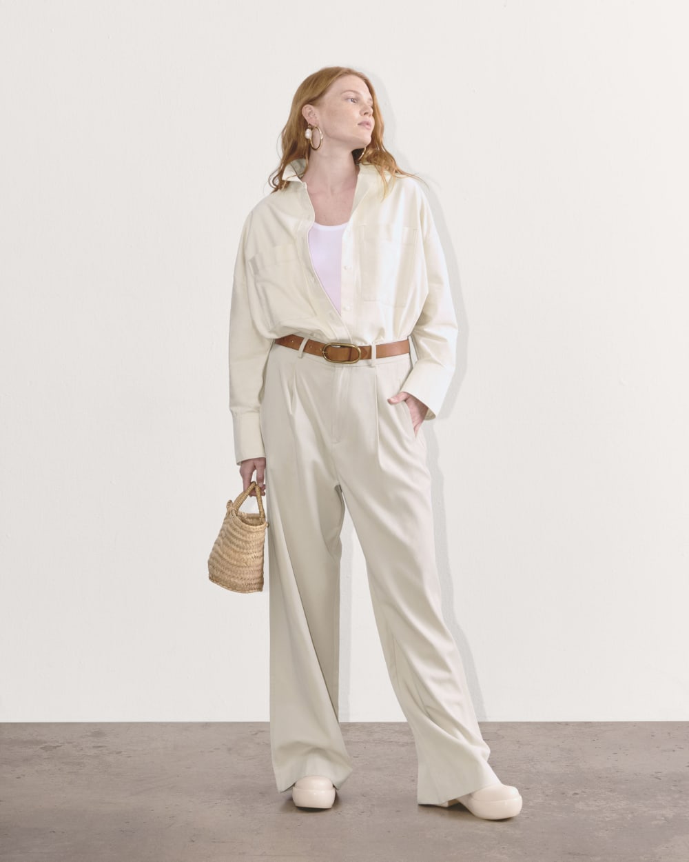 Everlane Draper Pleated Pant - Sandstone, 32" Inseam