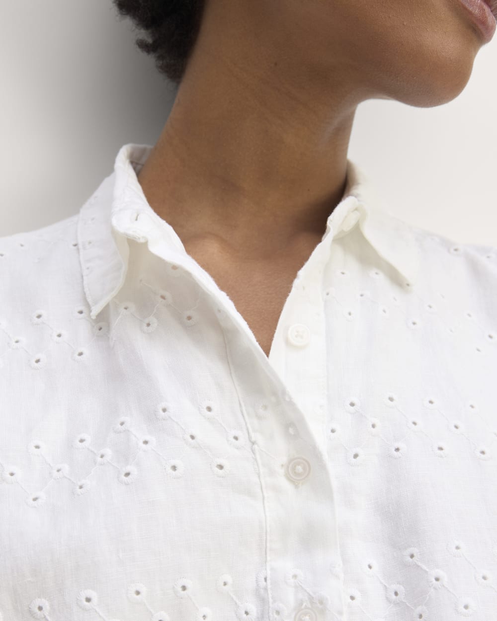 The Linen Eyelet Shirtdress | White Eyelet – Everlane