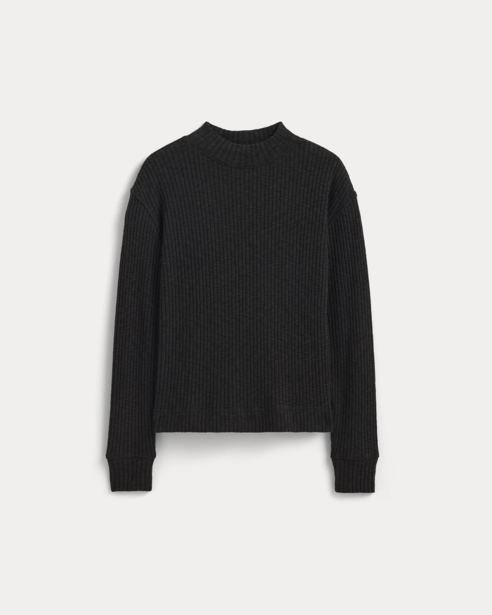 womens-cozy-rib-funnel-neck-top-black | alt