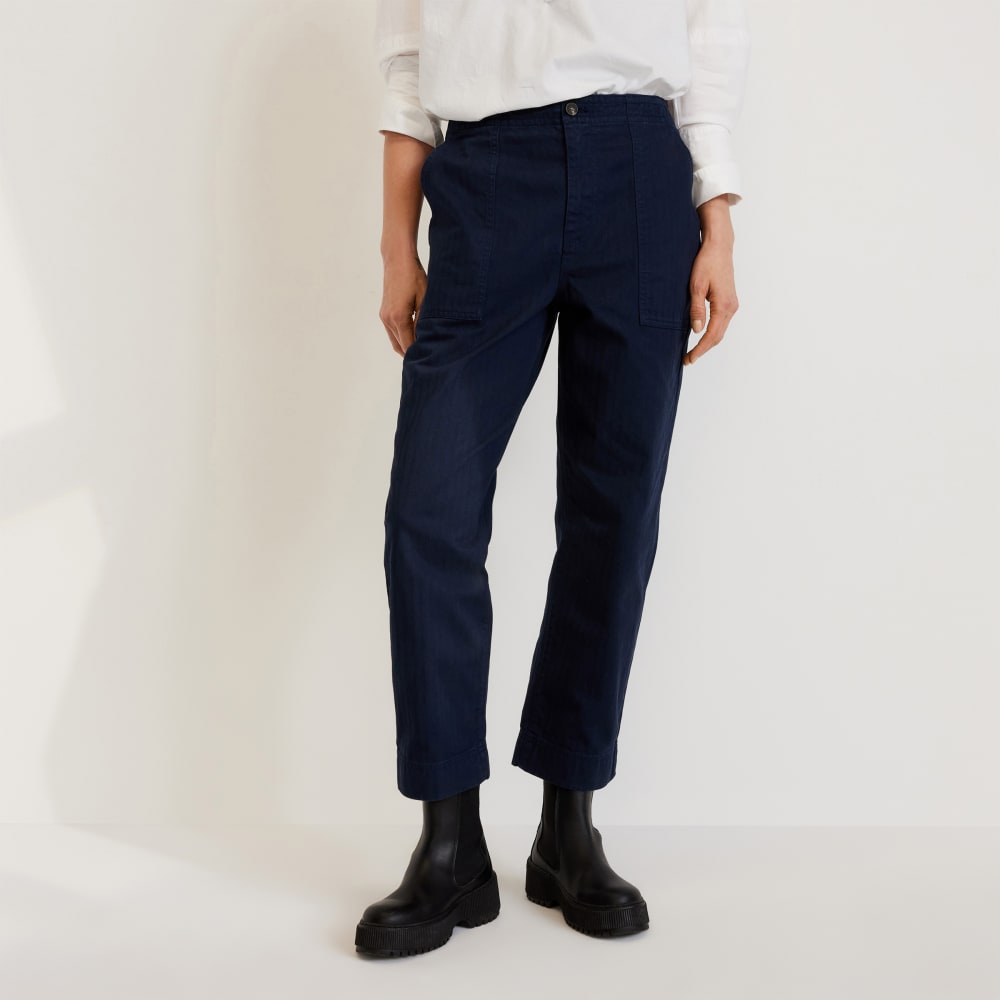 The Organic Cotton Herringbone Pant | Navy - 00