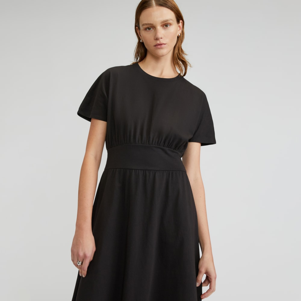 The Organic Cotton Waisted Dress | Black Everlane The Organic Cotton Waisted Dress | Black Everlane