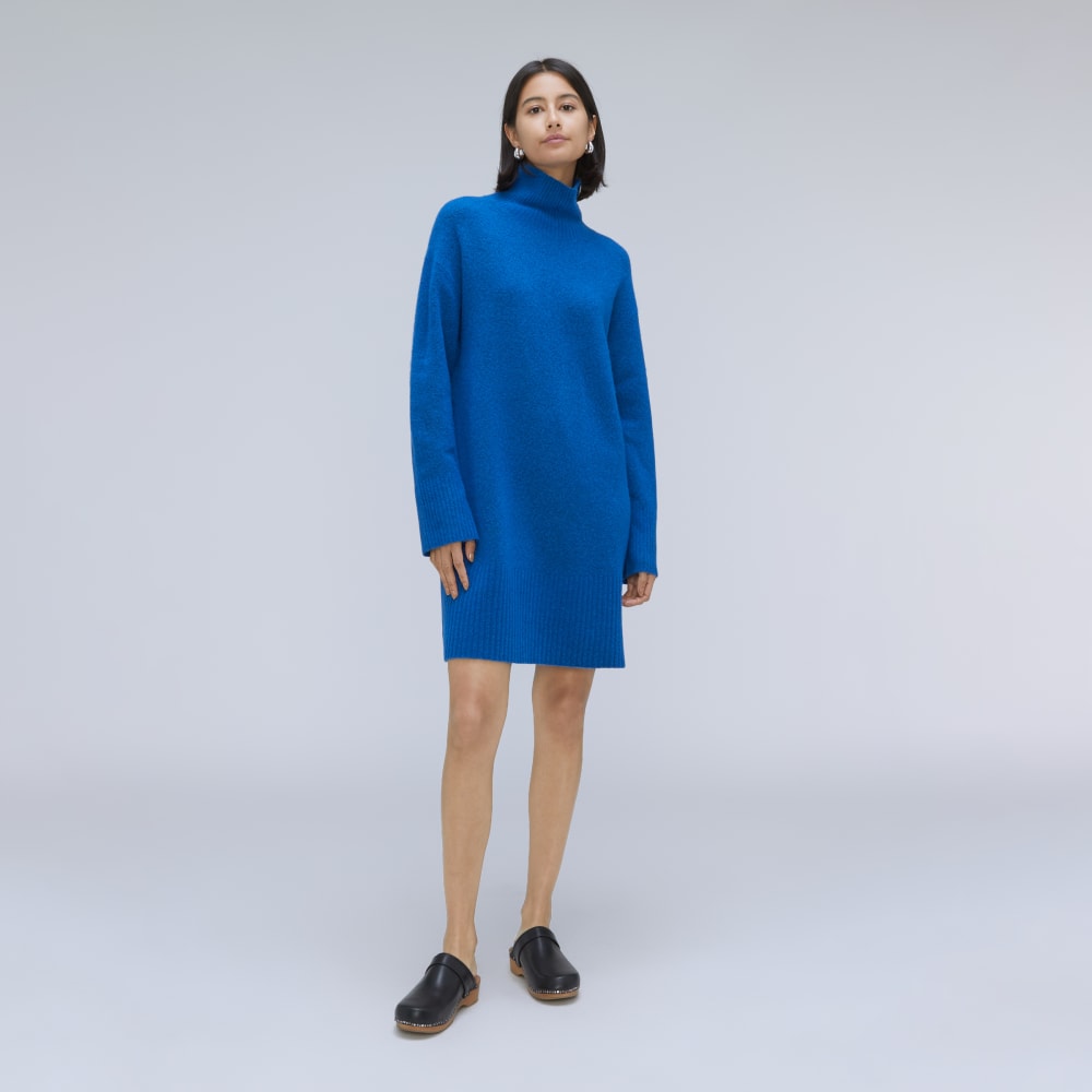 The Cozy Stretch Turtleneck Dress | Heathered Lapis Blue Everlane The Cozy Stretch Turtleneck Dress | Heathered Lapis Blue Everlane