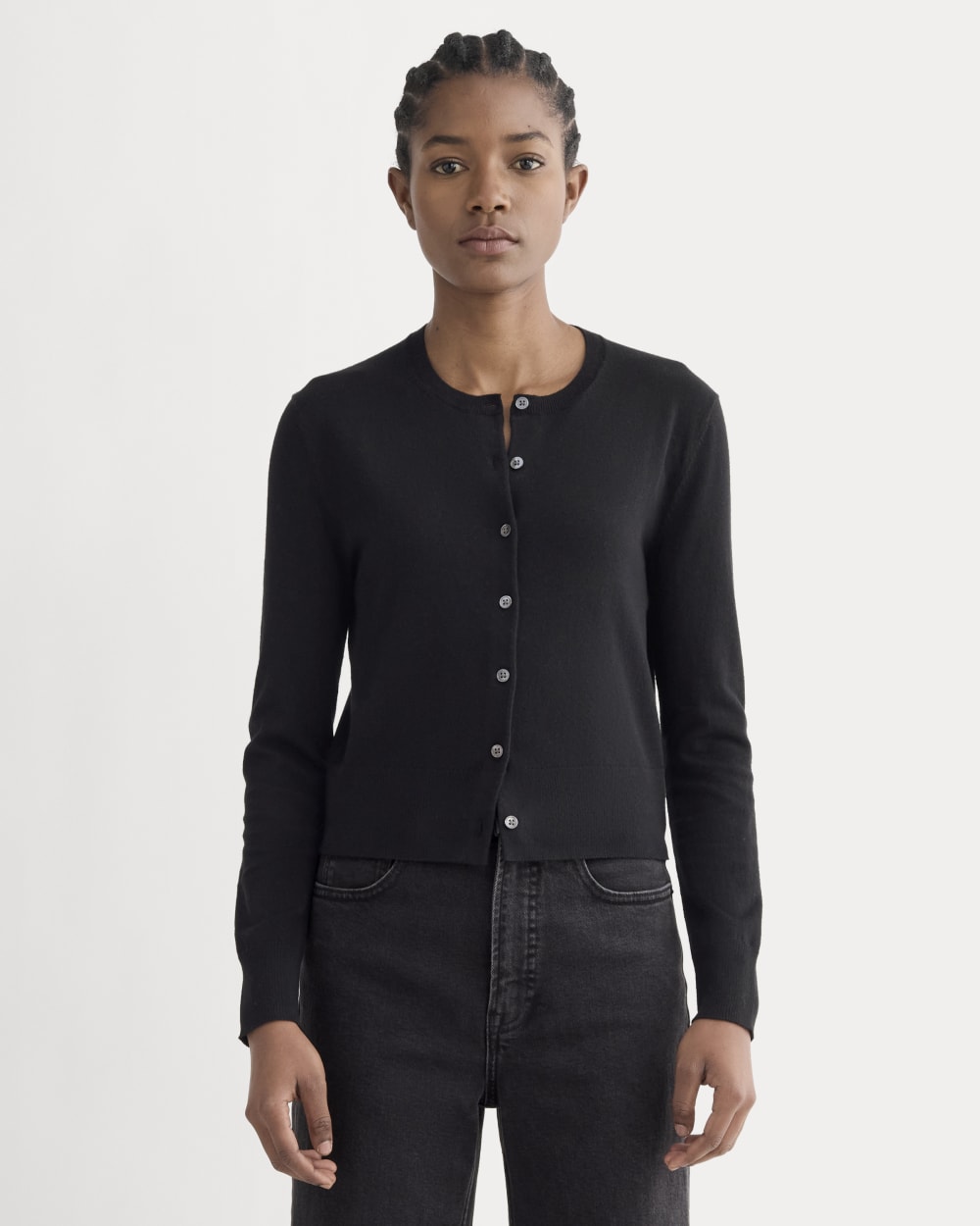 Cashmere Black Mini Cardigan The Cropped Cardigan In Cotton