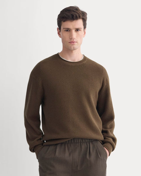 Waffle Rollneck Crew in Everyday Cotton | Cocoa – Everlane