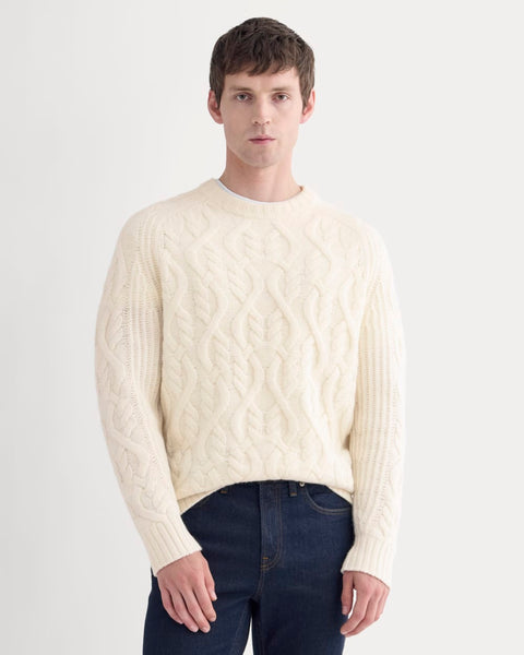 Cable Knit Crew in Luxe Merino | Bone – Everlane