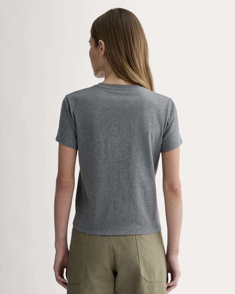 The Box-Cut Tee in Essential Cotton | Heathered Charcoal | No