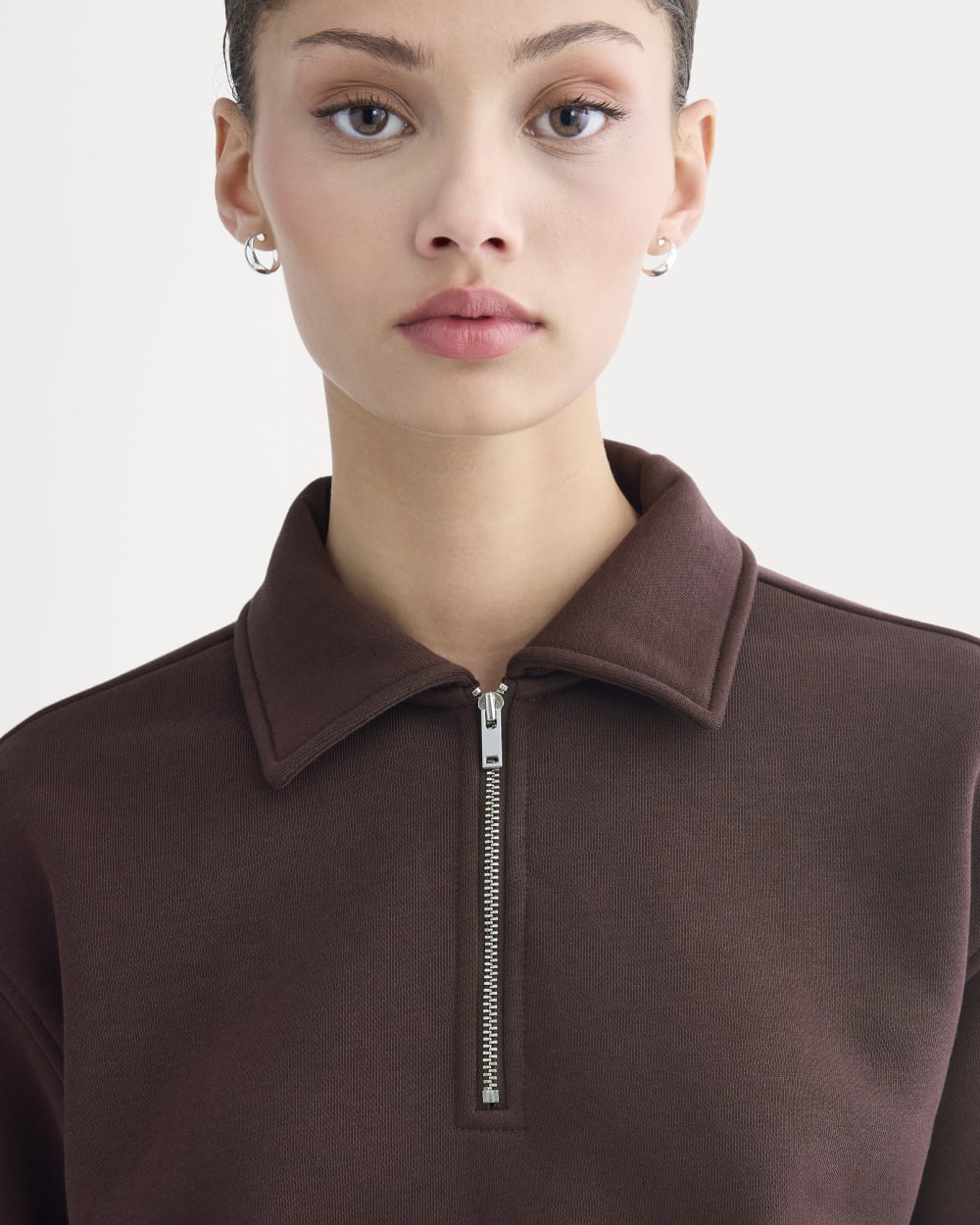 Luxe Fleece Zip Polo | Dark Chocolate – Everlane