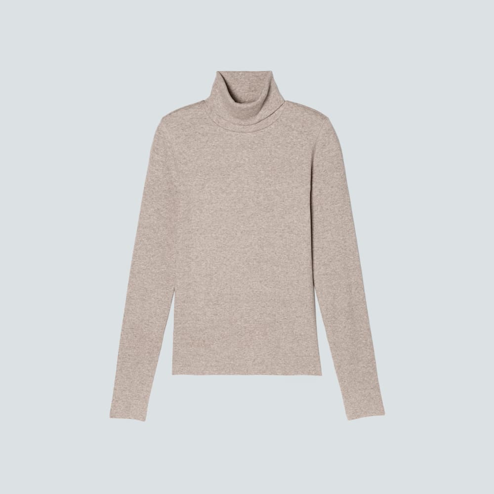 The Luxe Rib Turtleneck | Washed Heathered Fatigue