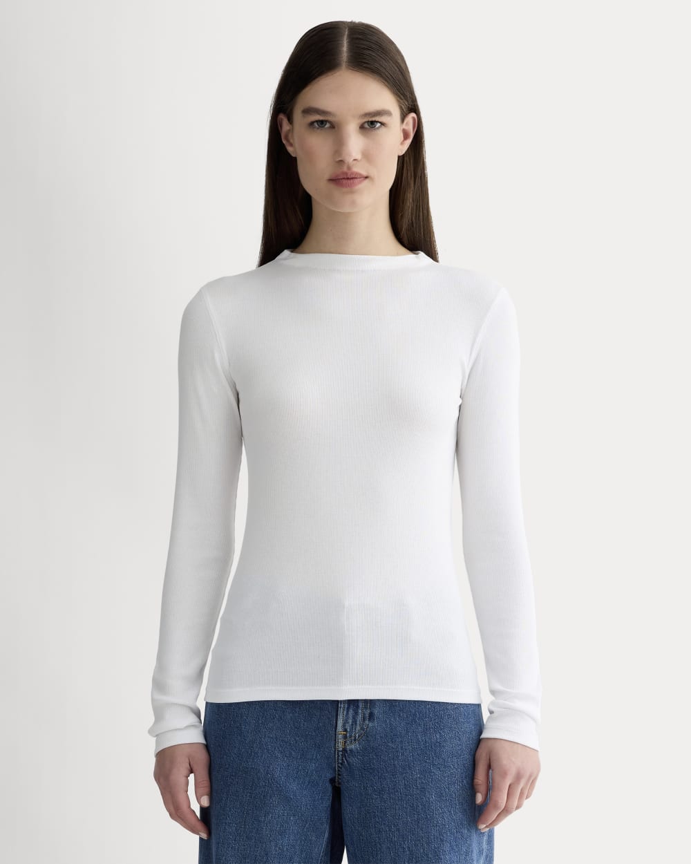 Everlane The Luxe Rib Funnel-Neck Tee