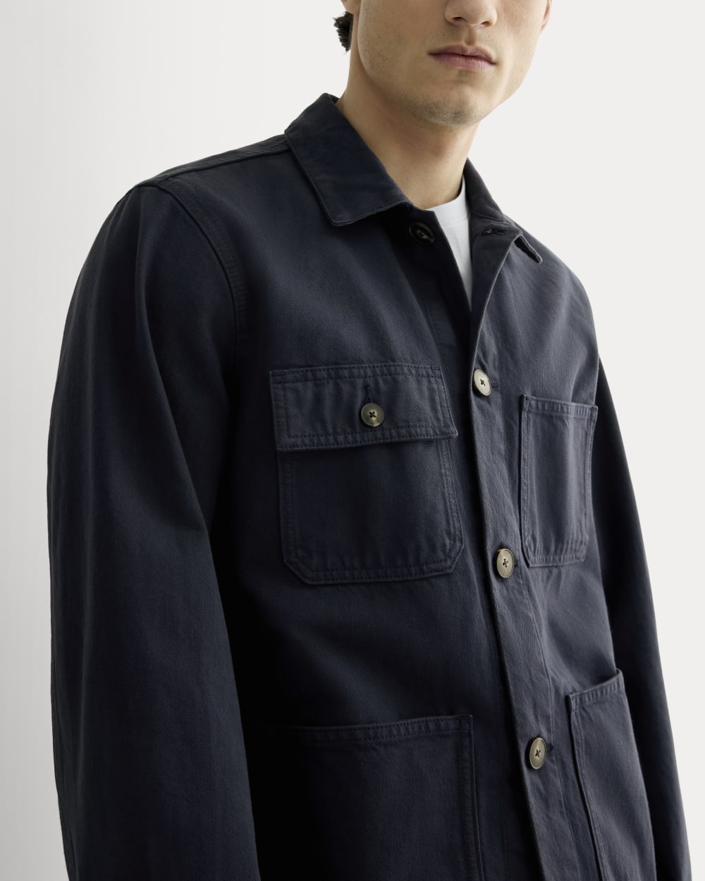 The Denim Utility Jacket | Garment-Dyed Navy – Everlane