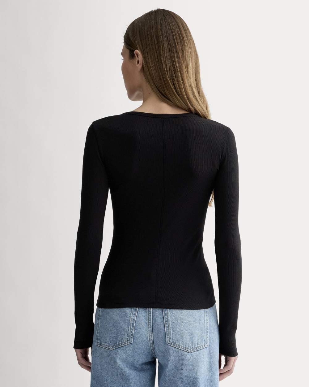 The Luxe Rib Long-Sleeve Crew | Black – Everlane