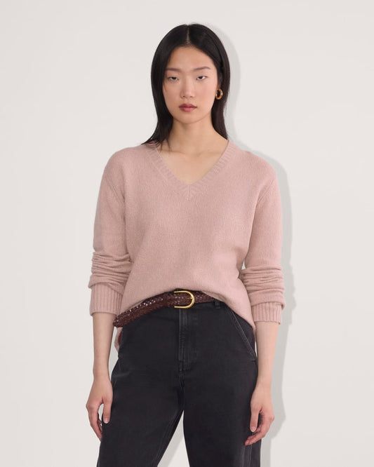 womens-v-neck-sweater-plush-cotton-dusty-rose | primary