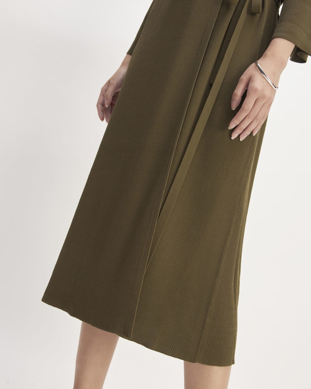 The Ribbed Wrap Midi Dress