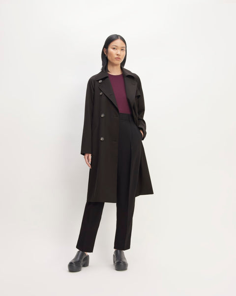 louren ローレン/Oversize wool trench coat Lauren Ralph Lauren Women's Water Resistant Black Trench