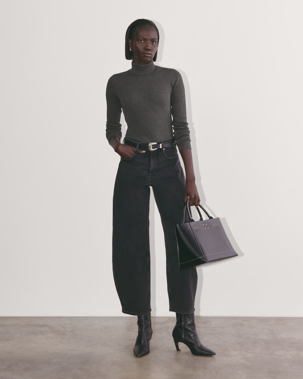 The Luxe Rib Turtleneck | Heathered Soot – Everlane