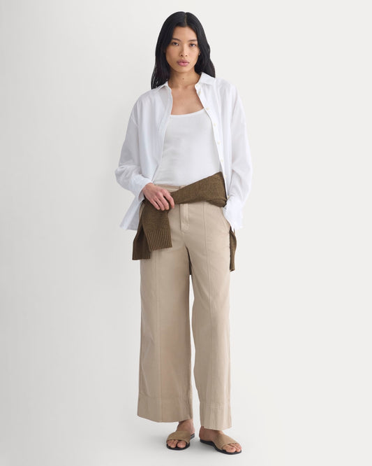 womens-seamed-wide-leg-pant-trench-coat-khaki | primary