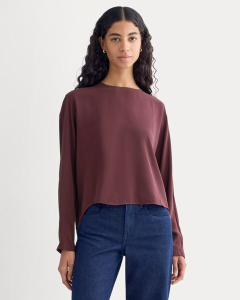 Dolman Top in Washable Silk | Deep Plum – Everlane