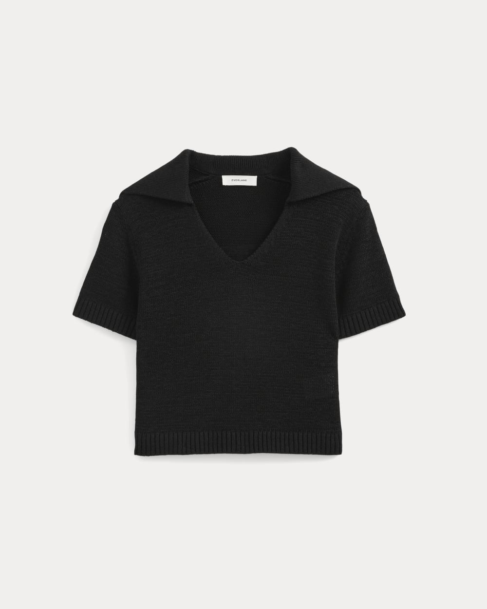 womens-open-collar-polo-black | alt