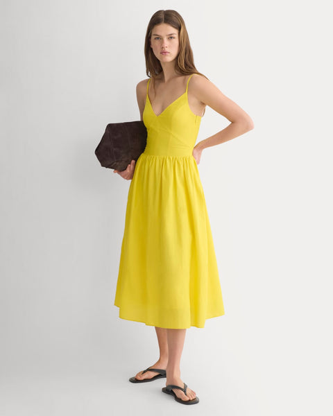 Everlane Midi Dress In Cotton Silk Voile In Passion Fruit, Size 16