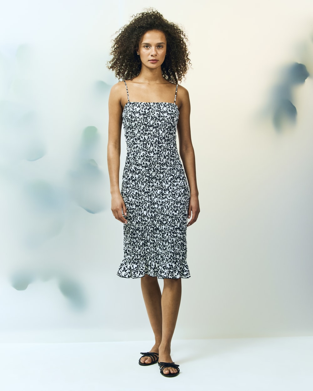 womens-smocked-column-dress-bone-black-floral | editorial