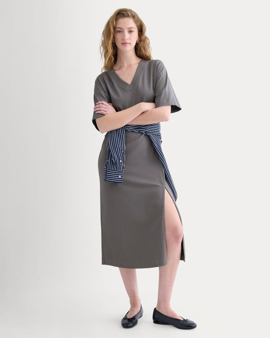 womens-weekend-tee-midi-dress-charcoal-grey | primary