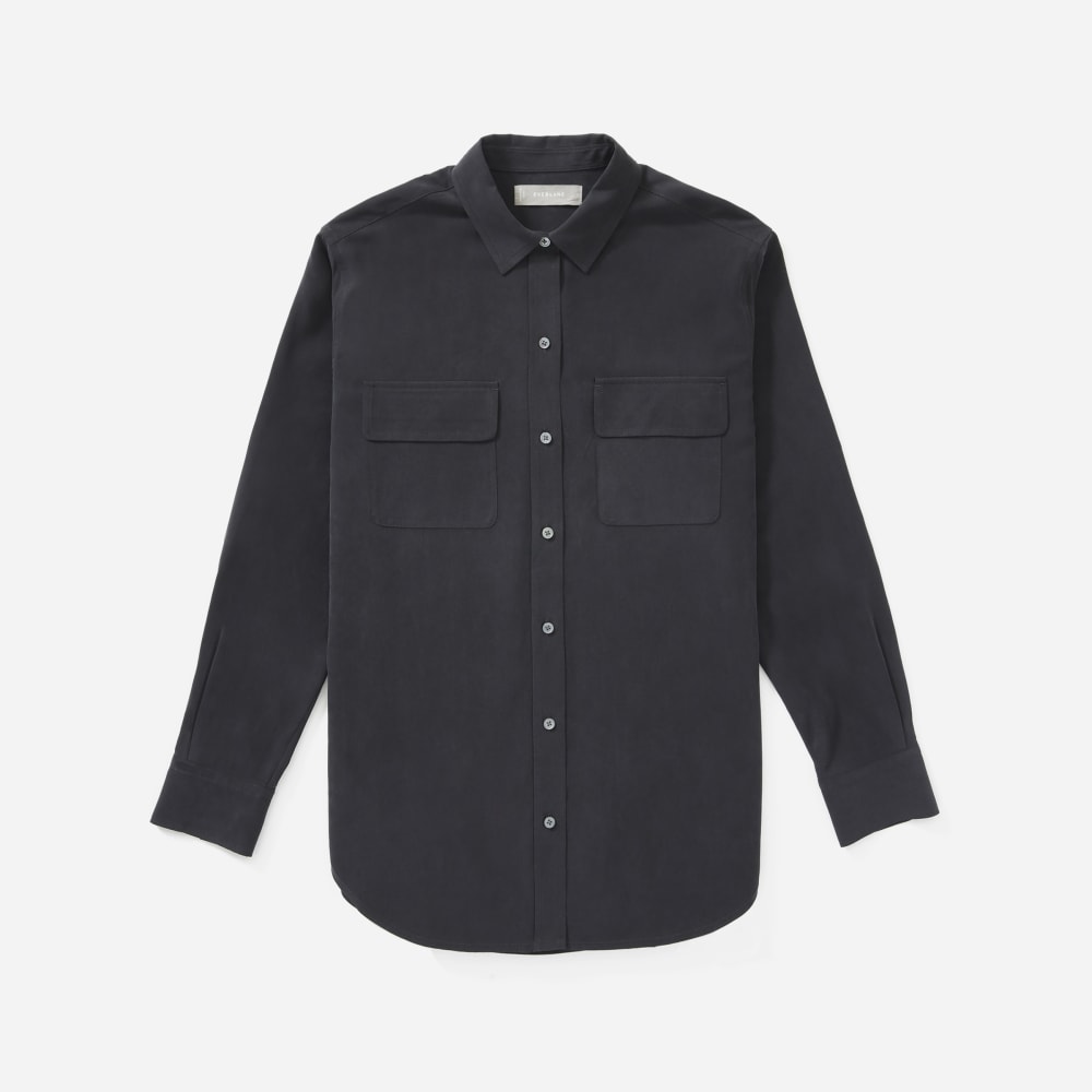 womens-washable-silk-relaxed-shirt-black | alt