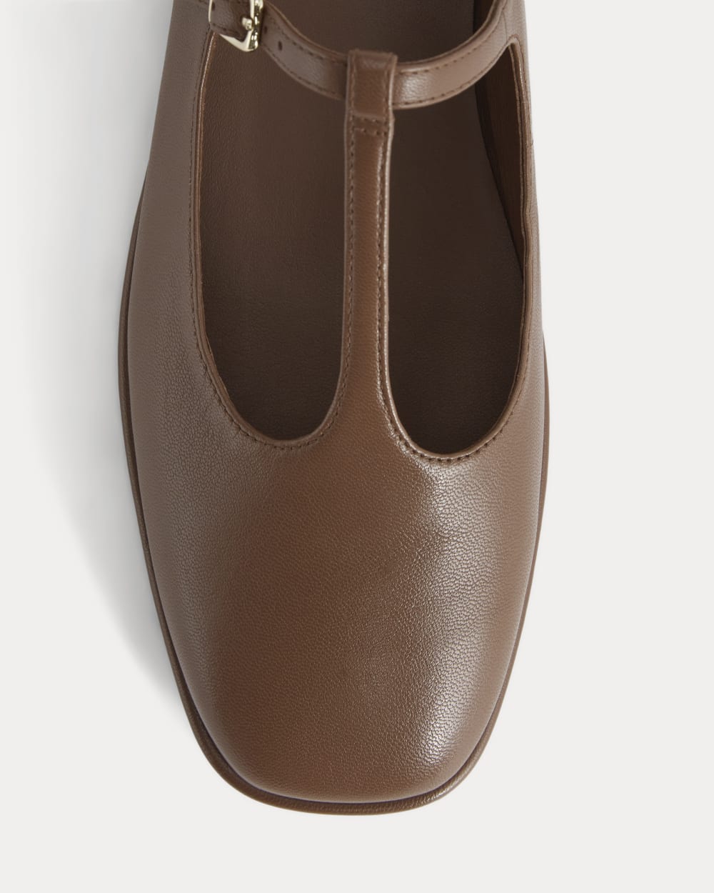 The Leather T-Strap Flat | Rum – Everlane