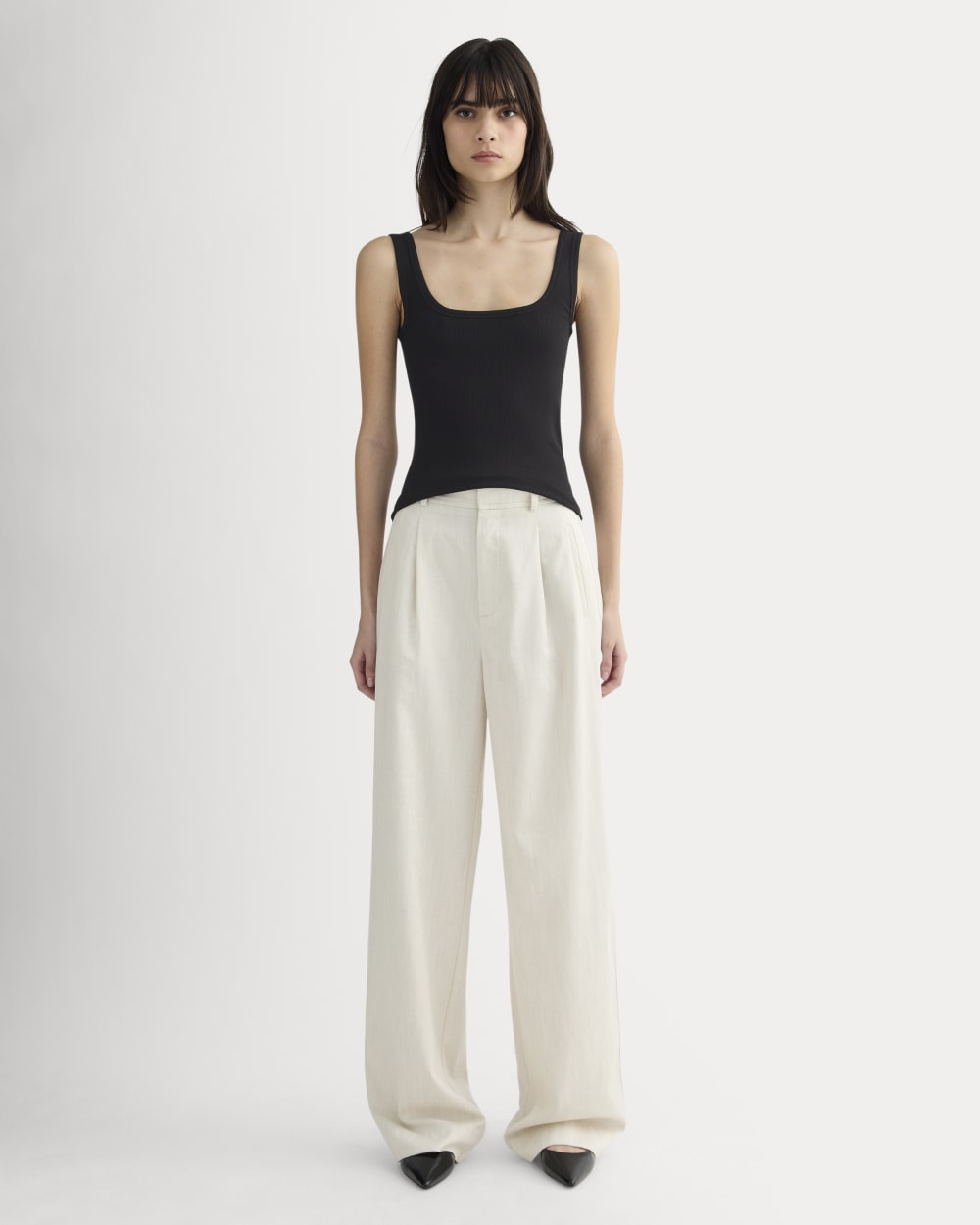 The Luxe Rib Square-Neck Tank | Black – Everlane