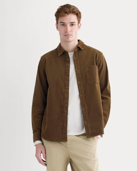 Everlane Classic Shirt, Corduroy, Cocoa, Size XS, Cotton