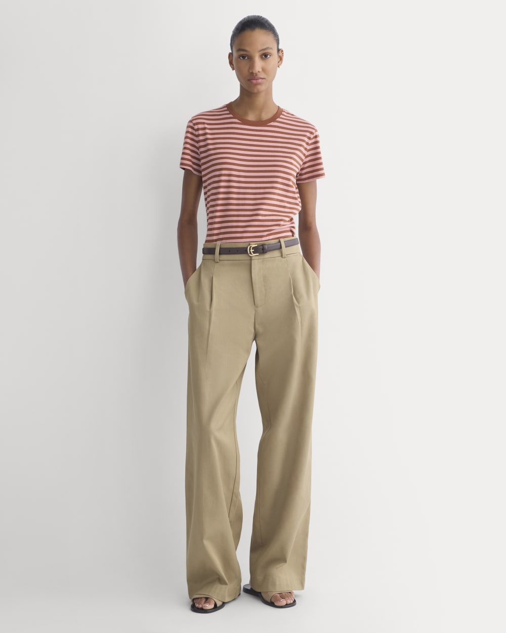 The Box-Cut Tee in Essential Cotton | Toffee/Pink