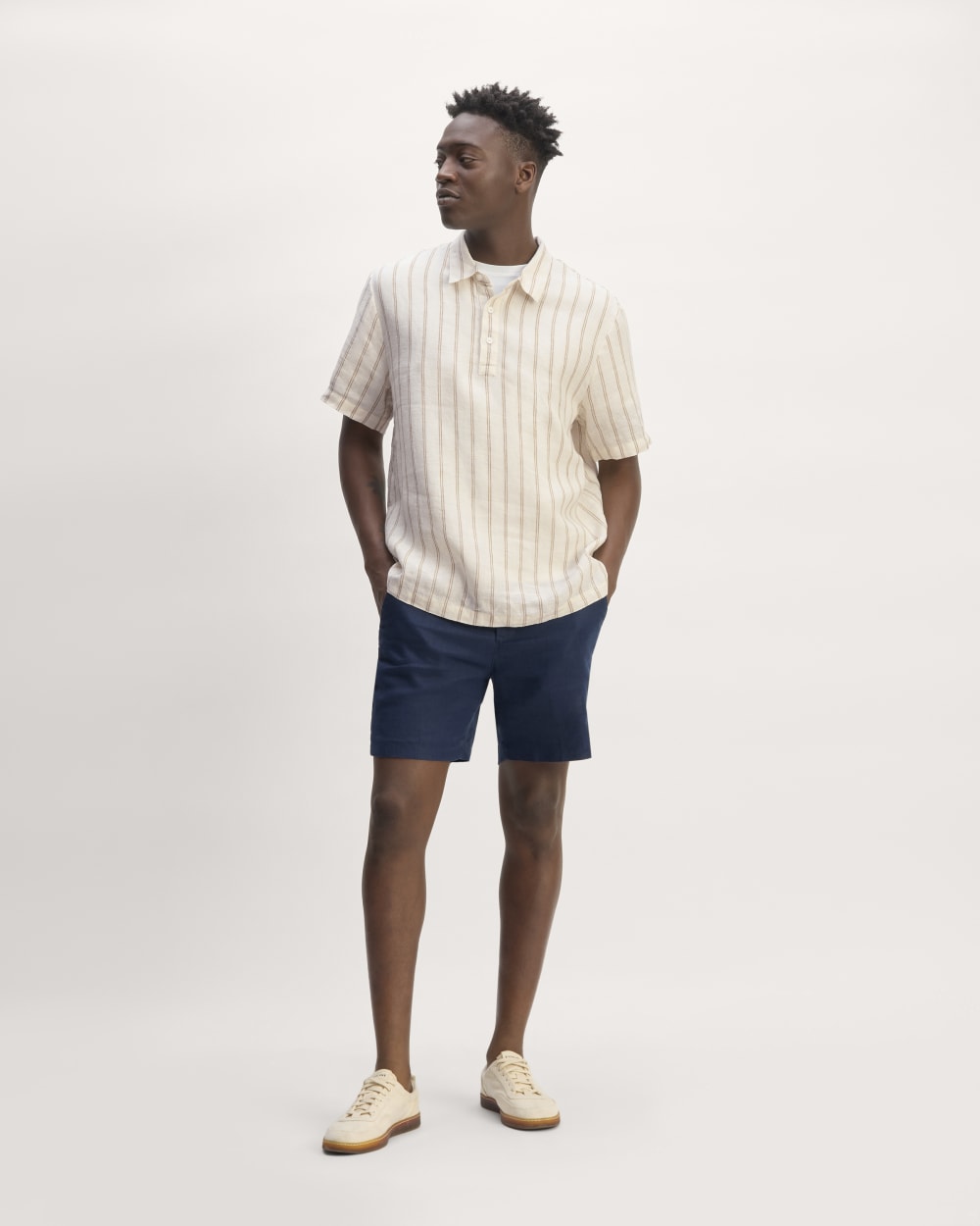 The Linen Short-Sleeve Popover Shirt | Bone / Cornstalk – Everlane
