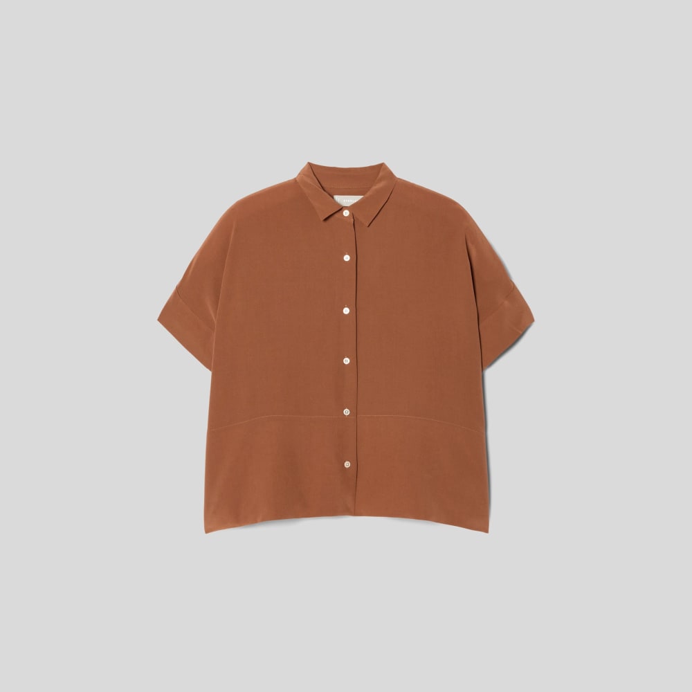 The Boxy Shirt in Washable Silk | Carob Brown – Everlane